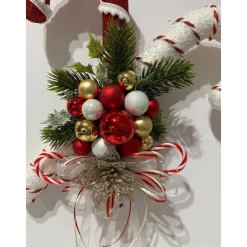 Zuckerstangen Weihnachtsdeko Weihnachtskranz Türschmuck Türdeko Türkranz