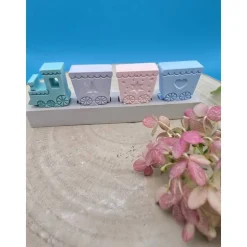 Zug Steckerchen Pastell – Handgemachte Deko zum Sammeln & Verschenken z.b als Geburtstagszug