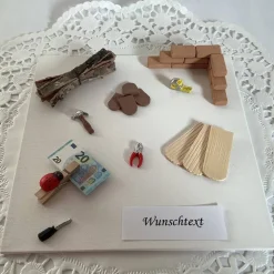Zum Hausbau ein Geldgeschenk für Häuslebauer oder Geschenk zum Umbau und Umzug für Haus, Wohnung oder Zimmer verpacken