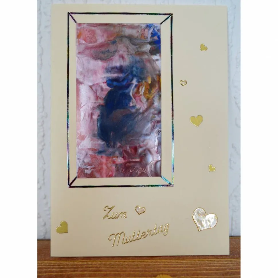 Zum Muttertag – bezaubernde Karte mit einem kleinen Original-Kunstwerk – Design  Ulrike Kröll