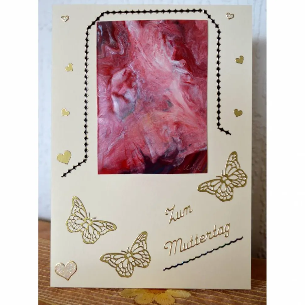 Zum Muttertag – bezaubernde Karte mit einem kleinen Kunstwerk – Design  Ulrike Kröll