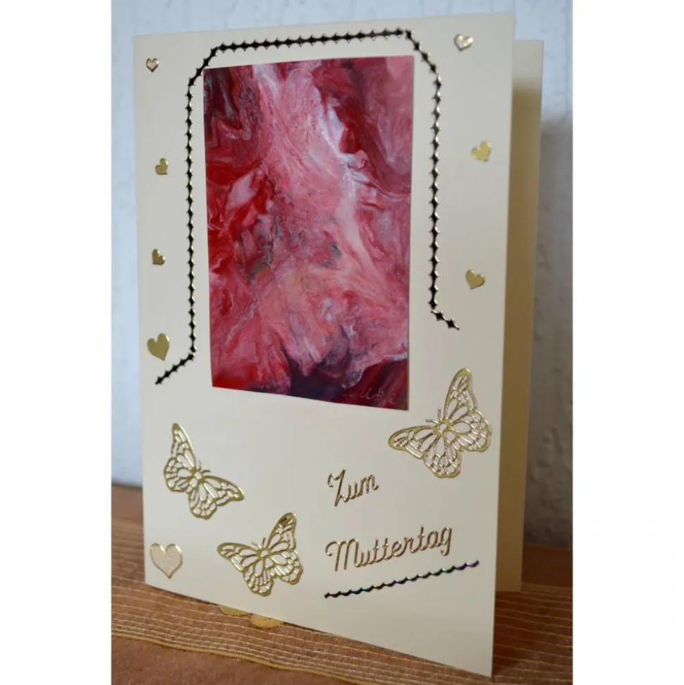 Zum Muttertag – bezaubernde Karte mit einem kleinen Kunstwerk – Design  Ulrike Kröll