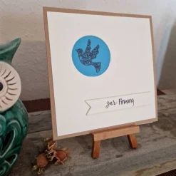 Zur Firmung - Gratulationskarte - Taube - Beige/Braun