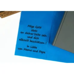 zusätzliche Widmung in einem Gästebuch zur Kommunion, Konfirmation, Firmung oder Geburtstag