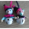 Zwei Bärchen mit Glöckchen zum Aufhängen - pink/blau/weiß
