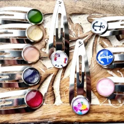 zwei Haarklammern Cabochon bronzefarbe mit eigenen Bild personalisiert