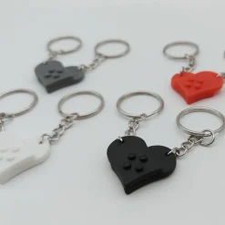 Zwei Schlüsselanhänger Herz Baustein-Optik für Paare, Freunde, Herzensmenschen, Valentinstag, Geschenk