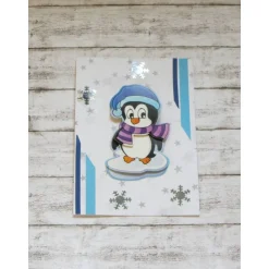 Zwei Weihnachtskarten mit Pinguinen,  Winterkarten