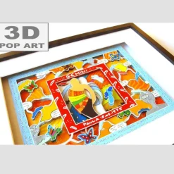 Zwillinge Sternzeichen gerahmt Geschenk personalisiert mit Name Geburtsdatum Text 3D Bild pop art Geburtstag